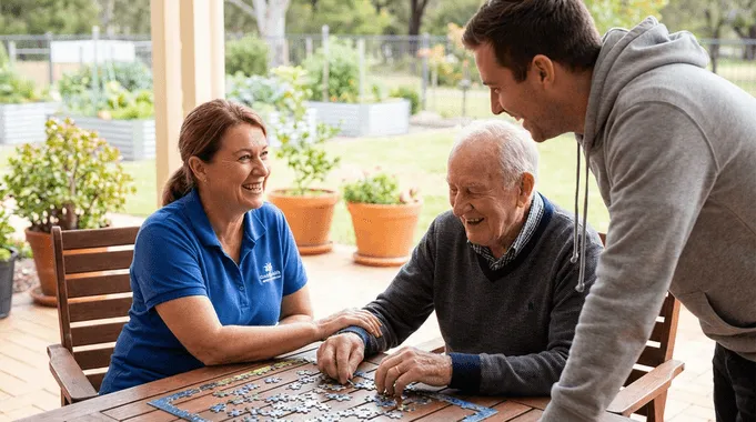 Health worker with elderly patient