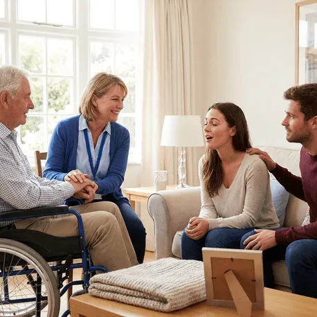 Family and care team discussing support