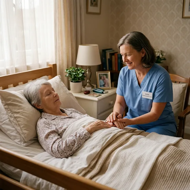 Carer supporting someone receiving end of life care